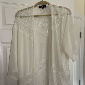 Sweet nothings white sheer lace Kimono top